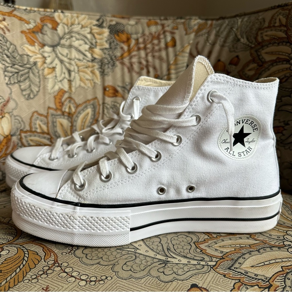 Converse Women's White Platform High-Tops